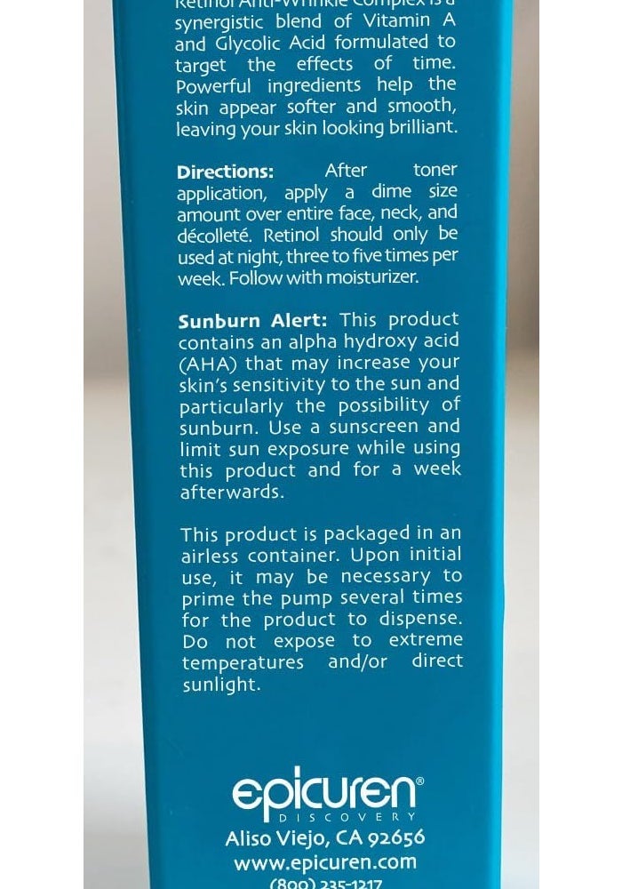 Epicuren Retinol Anti-Wrinkle Complex Cream - 0.5 fl oz (15 ml) - Image 3